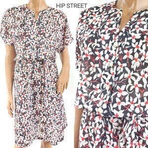 HABAND FOR HER Vintage SS Floral Print Belted Blouson Dress 18P